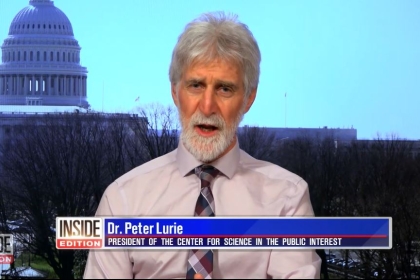 Dr. Peter Lurie being interviewed on Inside Edition